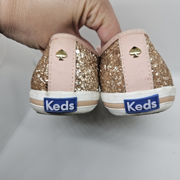 Keds for Kate Spade pink glitter low top sneakers size 7 - Picture 4 of 10